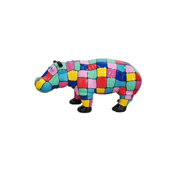 Design Dekoration Figur Nilpferd aus Kunststoff Skulptur Garten Statuen