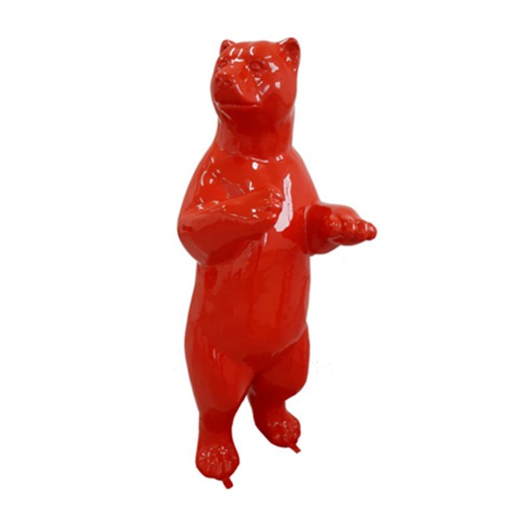 Design Dekoration Figur Bär aus Kunststoff Garten Skulptur Deko Statuen