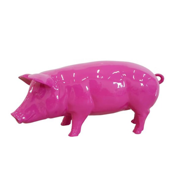 Modern Skulptur Schwein Wurst Kunststoff Dekorative Figur Abstrakt Garten