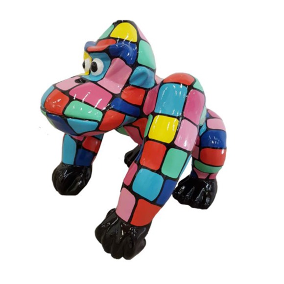 Modern Skulptur Affee aus Kunststoff Dekorative Figur Garten 70x80cm