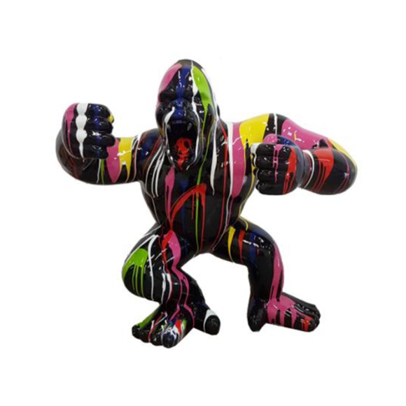 Modern Skulptur Gorilla aus Kunststoff Abstrakt Dekorative Figur Garten 70cm