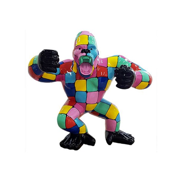 Modern Skulptur Gorilla aus Kunststoff Dekorative Abstrakt Figur Garten