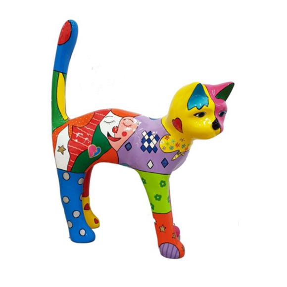 Design Dekoration Figur Katze aus Kunststoff Garten Skulptur Statuen