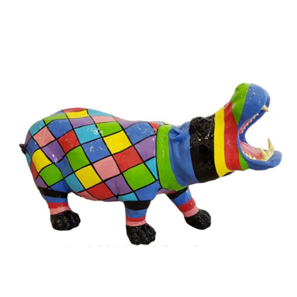 Design Dekoration Figur Skulptur Nilpferd aus Kunststoff Garten Statuen