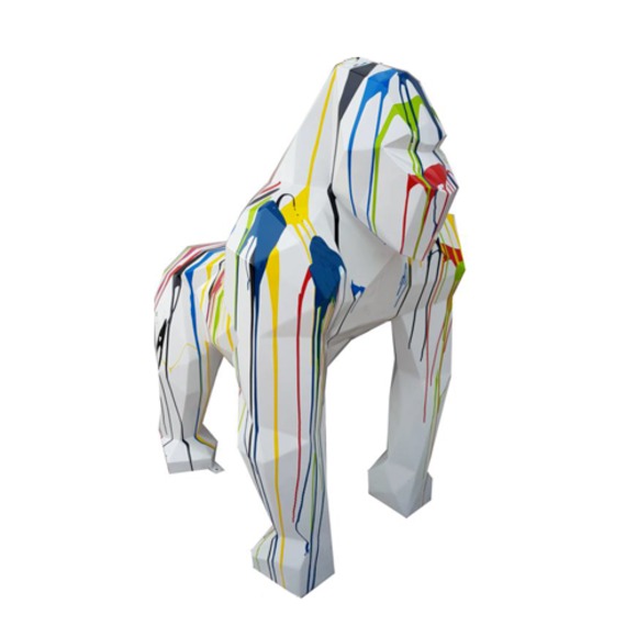 Moderne Gorilla Skulptur Figur Garten Designer Statuen Deko Plastik
