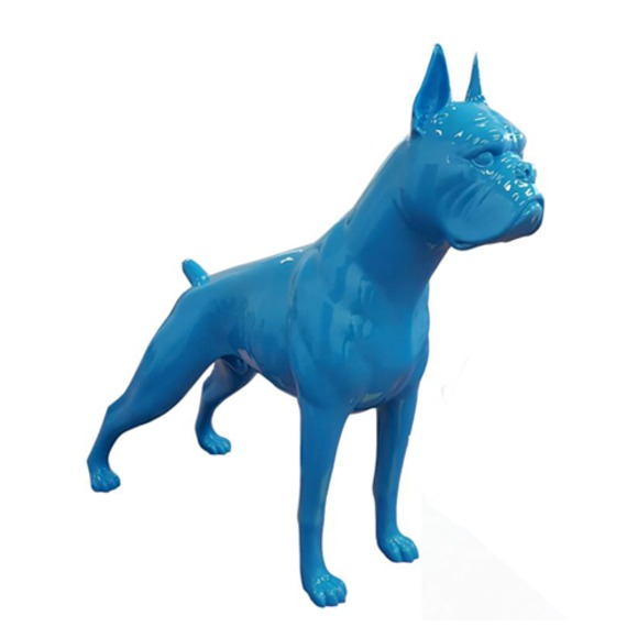 Design Dekoration Figur Hund Blauer Kunststoff Garten Skulptur Statuen