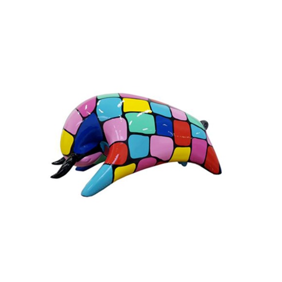 Abstrakte Modern Skulptur Stier aus Kunststoff Deko Dekorative Figur