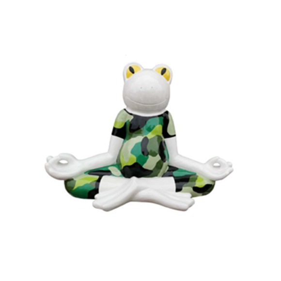 Moderne Skulptur Frosch Kunststoff Dekorative Figur Garten 55cm