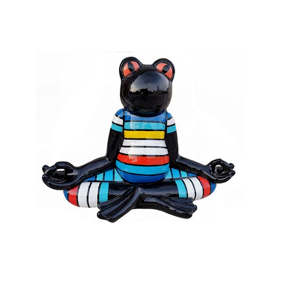 Moderne Skulptur Frosch Kunststoff Figur Garten 55cm Statuen Deko