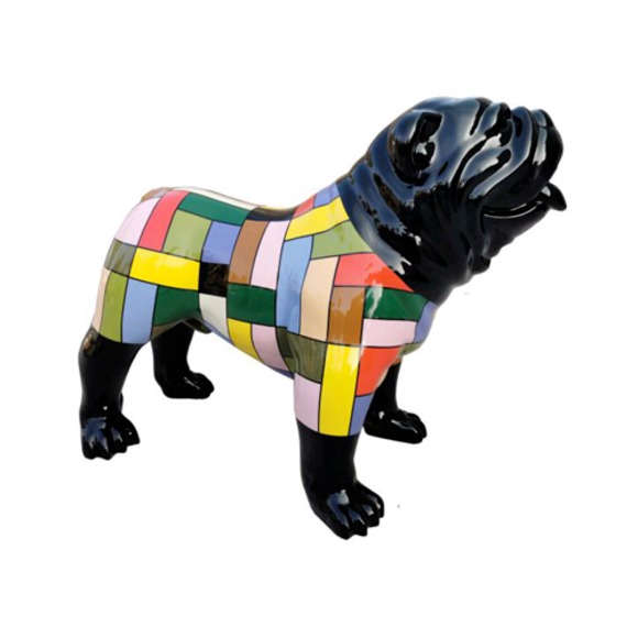 Skulptur Hund Ich bleibe draußen Kunststoff 90 cm Laden Deko