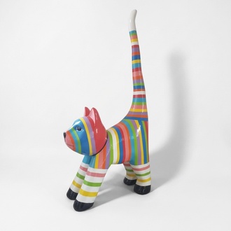 Abstrakt 190cm Katze Figur Statue Deko Skulptur Garten Design