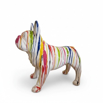 Abstrakt Hund Figur Statue Skulptur Deko Garten Design Statue bemalt