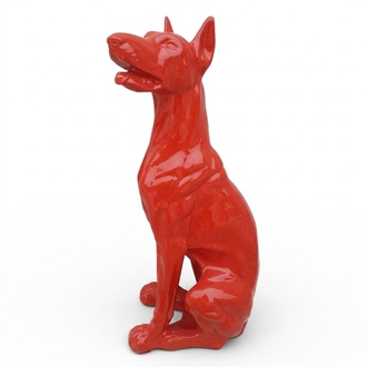 Abstrakt Hund Figur Statue Skulptur Dekorative Garten Design Rot Statuen
