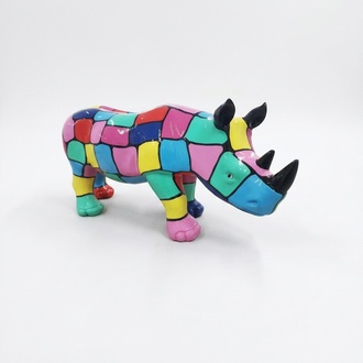 Abstrakt Nashorn Figur Statue Skulptur Deko Garten Design Statuen