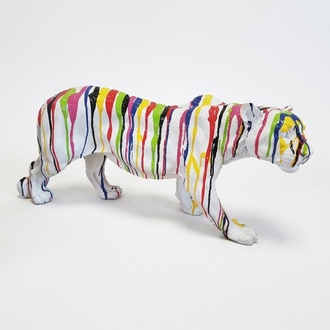 Abstrakt Tiger Figur Statue Skulptur Deko Garten Design Statuen
