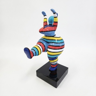 Abstrakte Designer Kunst 50cm Figur Statue Bunt Bemante Skulpturen