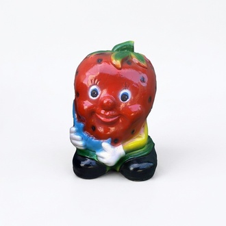 abstrakte Skulptur Erdbeere Dekoration Figur Kunststoff Deko Statue 30cm