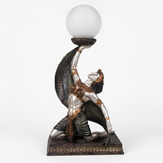 Ägyptische Figur Lampe Tisch Steh Lampen Statue Kleopatra 49cm Statuen