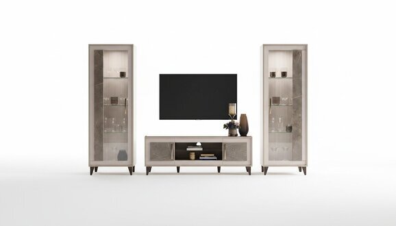 Anrichte Luxus Schaufenster Vitrine Schrank Glas Modern Stil Italienische