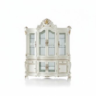 Anrichte Luxus Schaufenster Vitrine Glas Schrank Antik Stil Möbel Barock