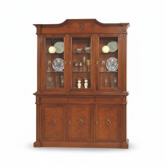 Anrichte Möbel Glasschrank Vitrine Holz Vitrinen Glas Schrank Schränke Italien