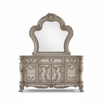 Anrichte Silber Barock Holz Stil klassisch Italienische Möbel Design Kommode Neu