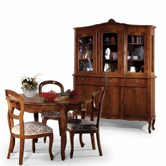 Anrichte Vitrine Sideboard Glasschrank Schrnak Holz Massive Möbel Italien Glas
