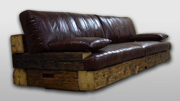 Design Antik Stil Holz Ledersofa Couch Leder Couchen Polster Sofas Designer