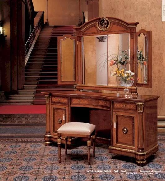 Schminktisch Spiegel Luxus Frisiertisch Braun Schlafzimmer Set