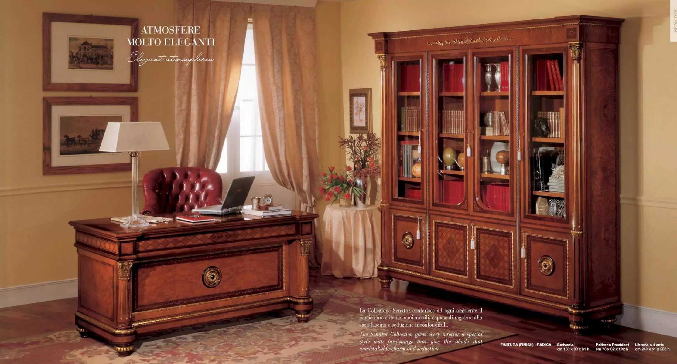 Schreibtisch Tische Holz Büro Office Tisch Stil Barock Braun Möbel