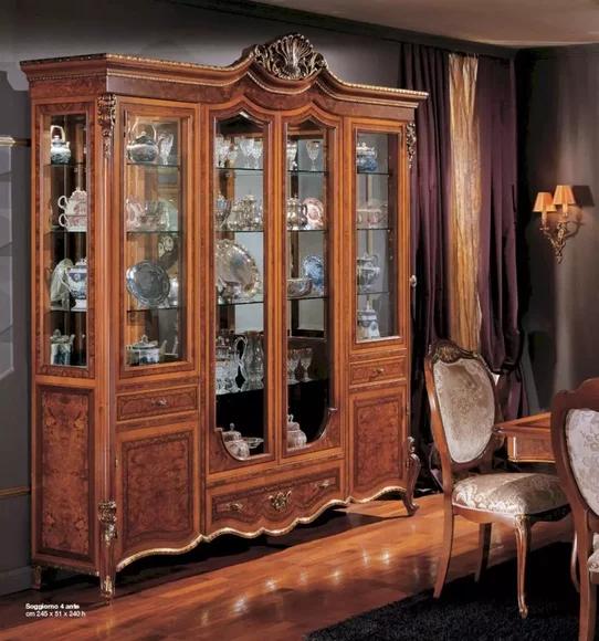 Vitrine Schränke Braun Groß Vitrinen Luxus Schrank Holz Wohnzimmer