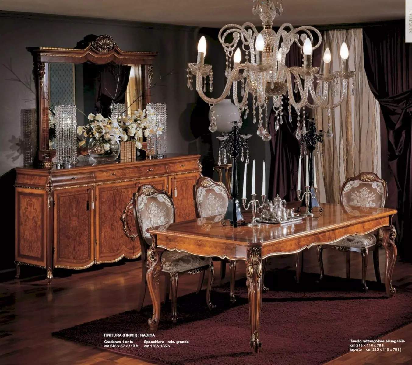 Gruppe Sideboard Spiegel Kommode Schränke Holz Möbel Braun Wohnzimmer