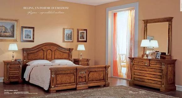 Schlafzimmer Doppelbett Garnitur Bett Nachttische Kommode Spiegel Set