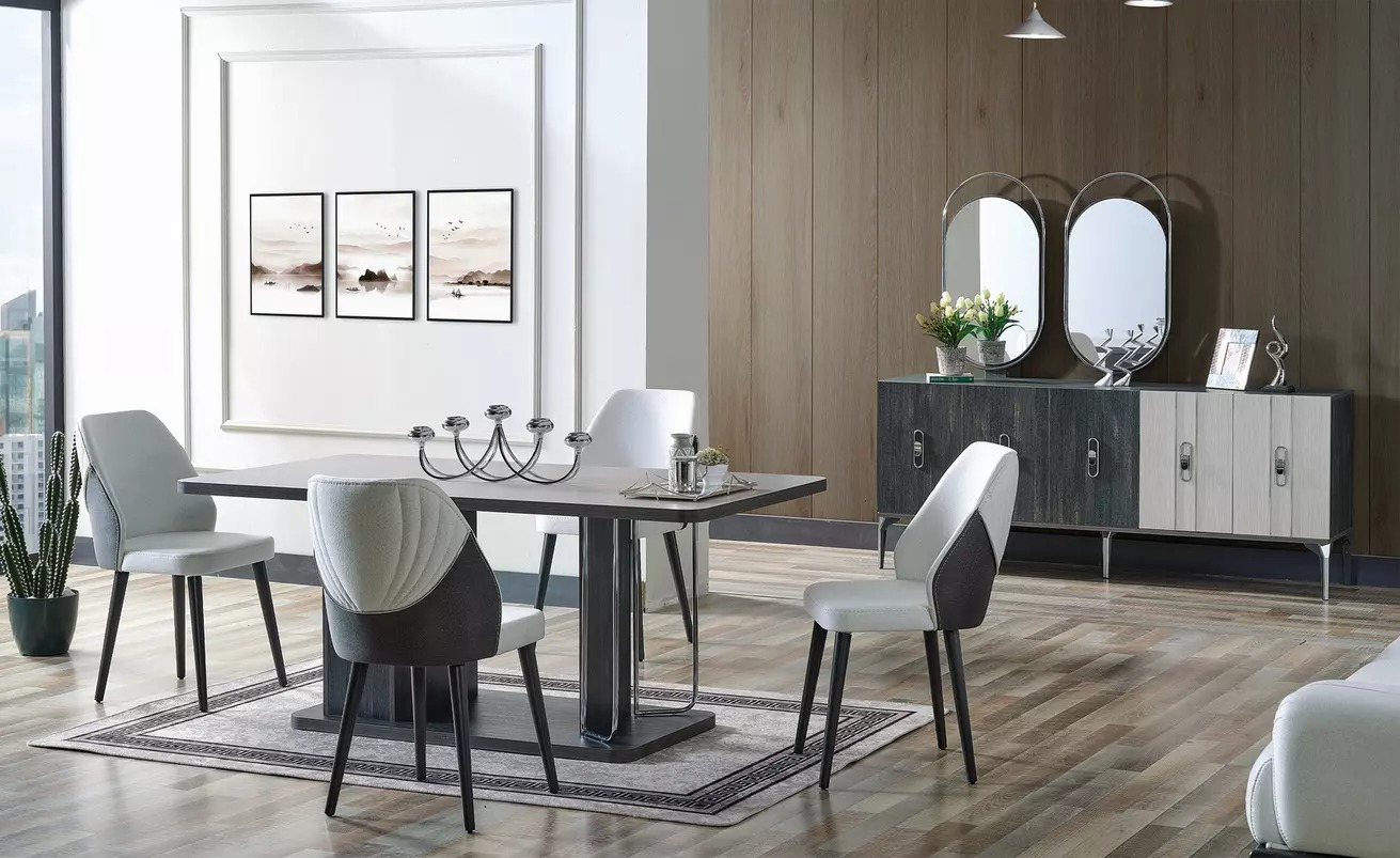 Luxus Esszimmer Set Esstisch 6x Stühle Anrichte Essgruppe 8 tlg
