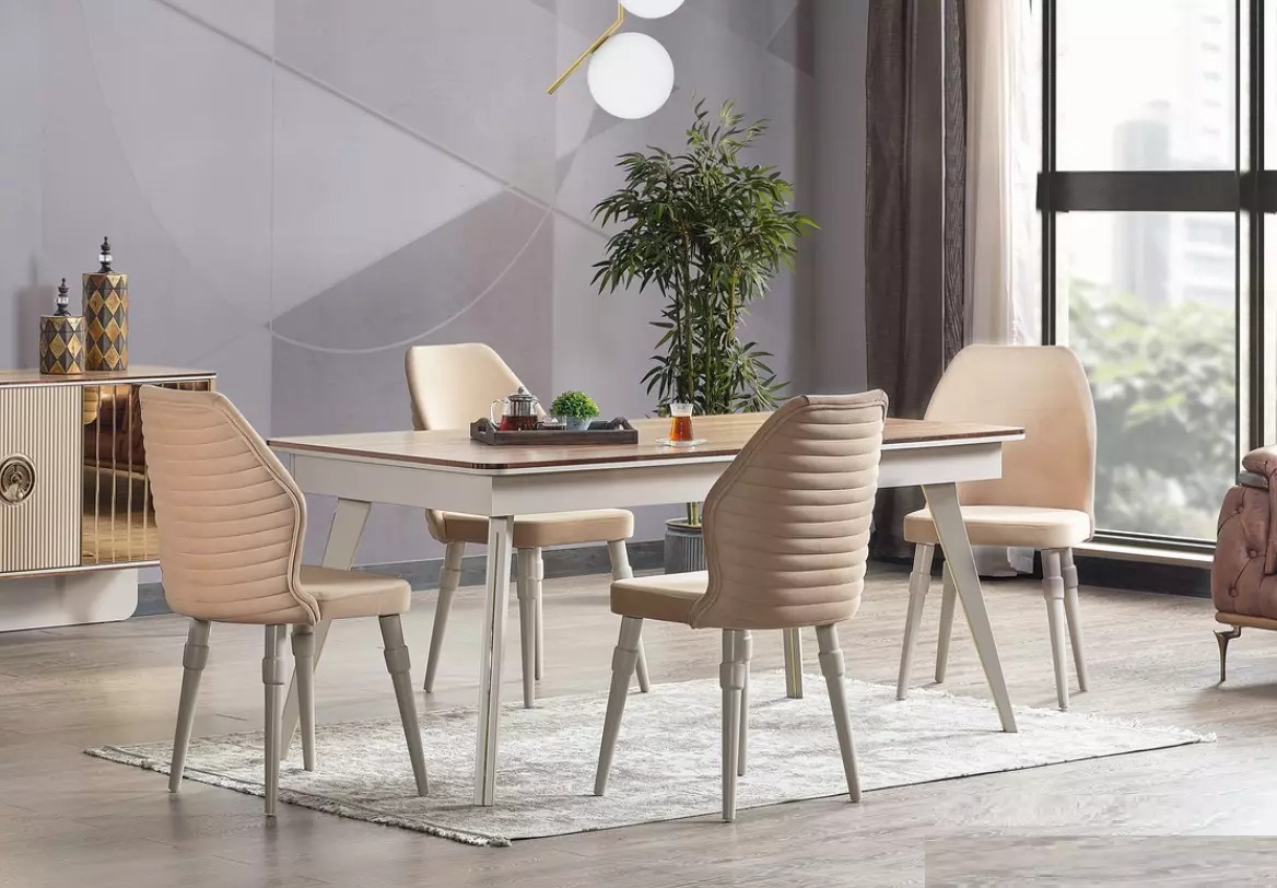 Designer Komplett 6x Stühle+Esstisch Set Esszimmer Designer Garnitur