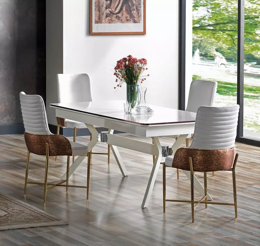 Garnitur Esszimmer Stuhl Set 6x Stühle+Esstisch Luxus Möbel Gruppe