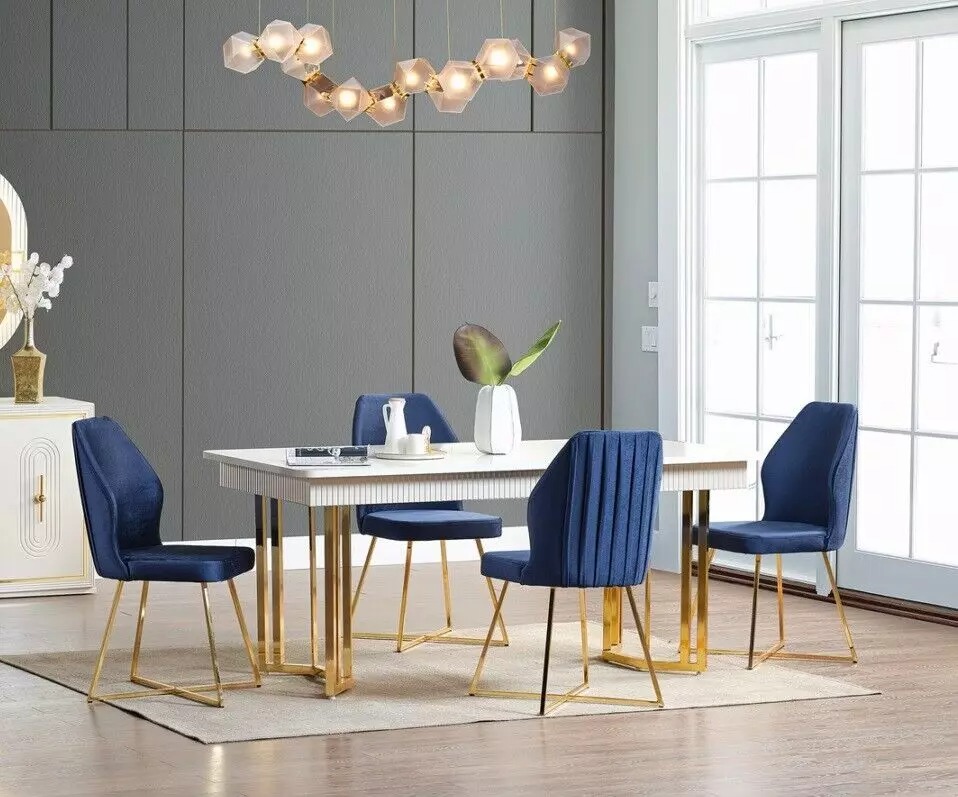 Esszimmer Set Luxus 6x Stühle+Esstisch Essgruppe Garnitur Modern