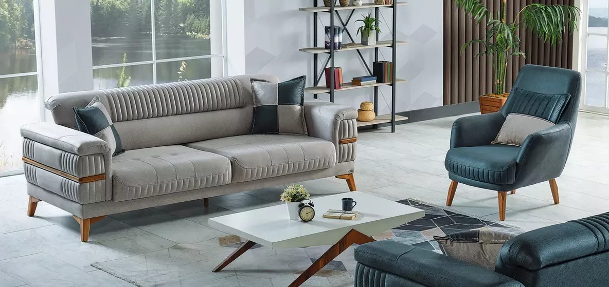 Sofagarnitur 3+1 Sitzer Sofa 3 Sitzer Modern Sessel Komplett Set