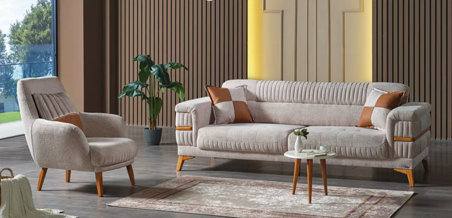 Sofagarnitur 3+1 Sitzer Modern Sessel Modern Stil 2tlg Wohnzimmer