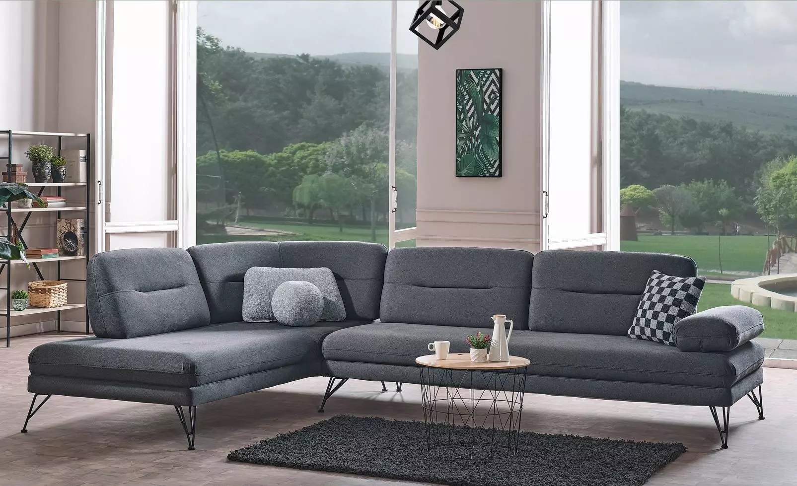 Ecksofa L-Form Textil Eckcouch Sofa Polster Premium Couch L Form