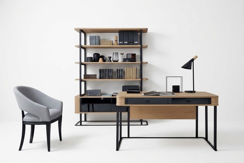 Arbeitszimmer Schreibtisch Einrichtung Komplett Büro Bücherregal Büro Set