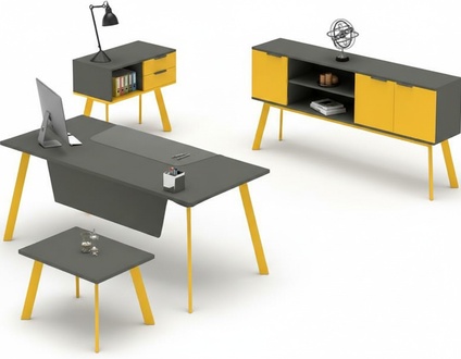Arbeitszimmer Set Tisch Sideboard Couchtisch Kommode Büro Einrichtung Komplett