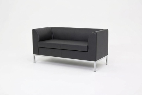 Arbeitszimmer Zweisitzer Schwarzes Textilcouch Büromöbel Sofa