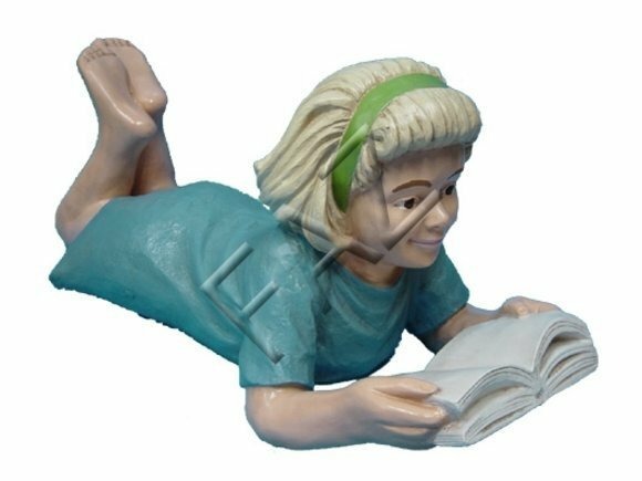 Design Mädchen mit Buch Figur Statue Skulptur Figuren Skulpturen
