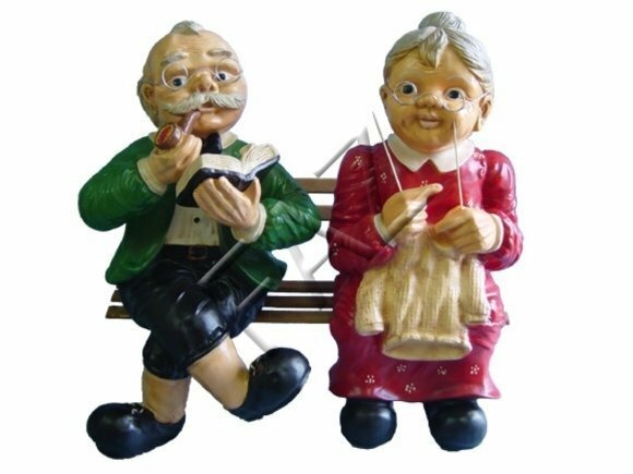 Design Großeltern Figur Statue Skulptur Figuren Skulpturen Karikatur Dekoration