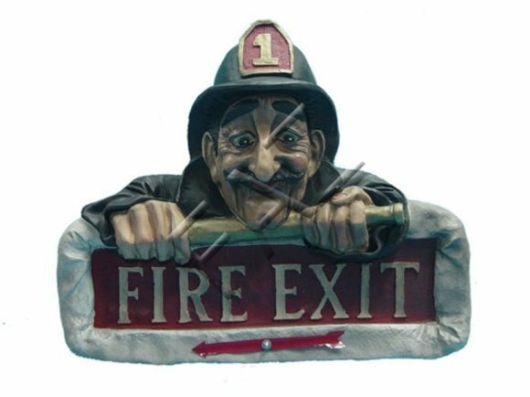 Feuerwehr Hasu Figur Garten Statue Skulptur Figuren Skulpturen Dekoration