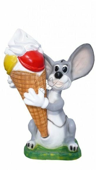 XXL Eis Diele Hase Werbung Aufsteller Figur Garten Dekoration Deko