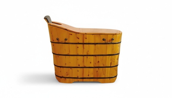 Badewanne aus Holz Holzbadewanne Badezuber Wellnesszuber Fitovanna 110x58 cm