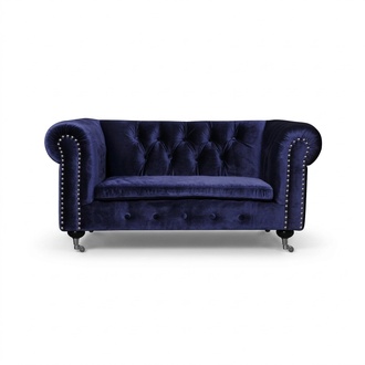 Barock Rokoko Sofa Couch - Chesterfield Stoff 2 Sitzer Leder Textil