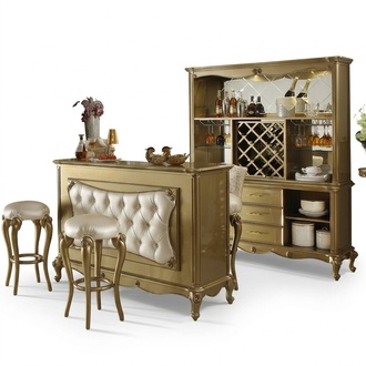 Barthresen Bar Tisch Holz Bar Tische Tresen Luxus Klasse Barock Handarbeit Neu